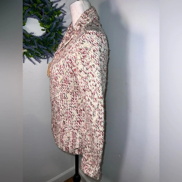 Vintage Tommy jeans, L, wool woven front zip long sleeve shawl collar Cardigan - Picture 3 of 9